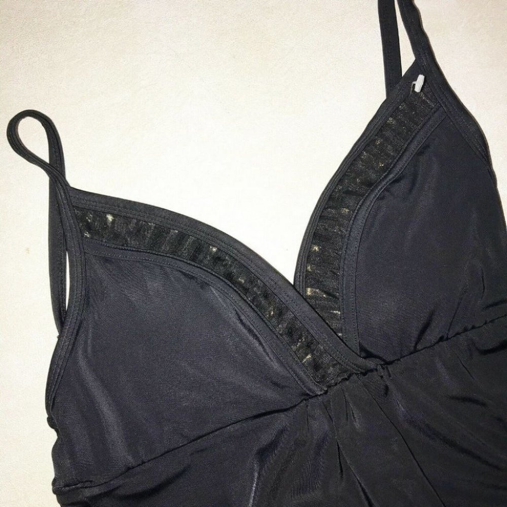 American Beach Swim Black Tankini Top & Bottom Set Womens Size S New - Picture 5 of 12